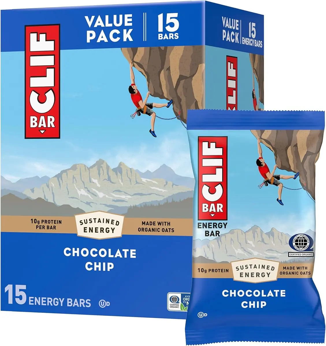 CLIF Bar Chocolate Chip Energy Bars, 15 Count