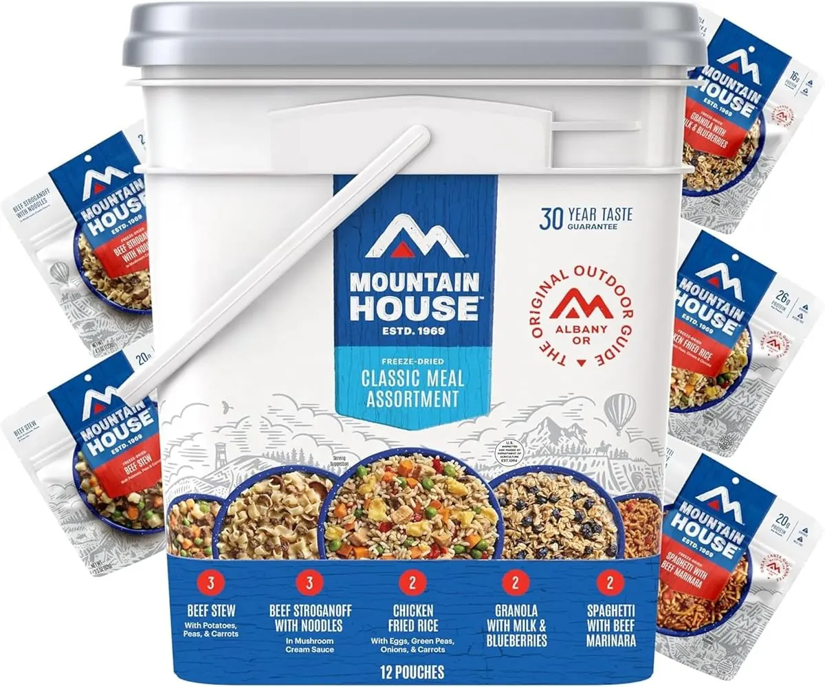 Mountain House Classic Meal Assortment Bucket, 12 Pouches