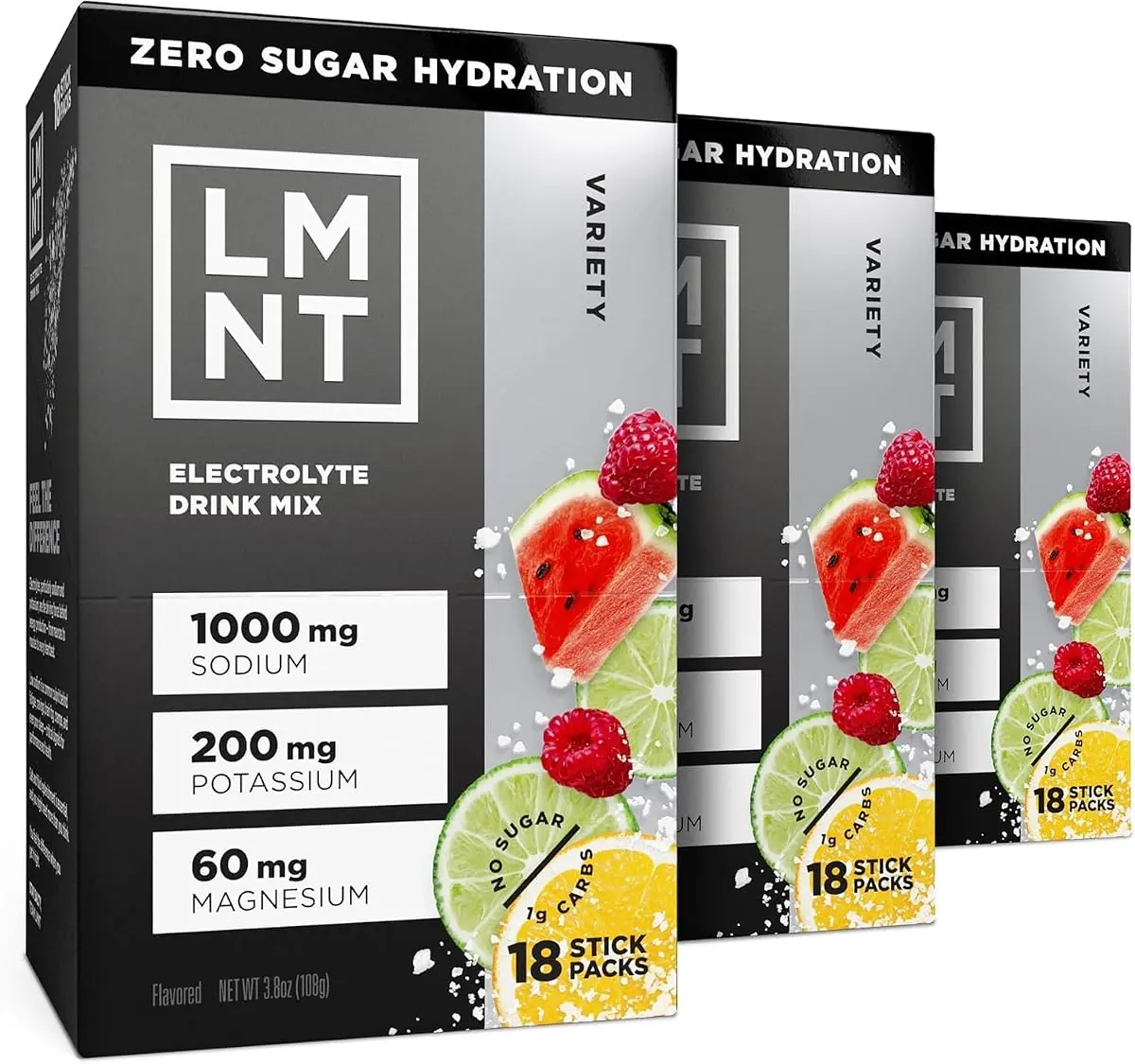 LMNT Zero Sugar Electrolytes Variety Pack, 54 Count
